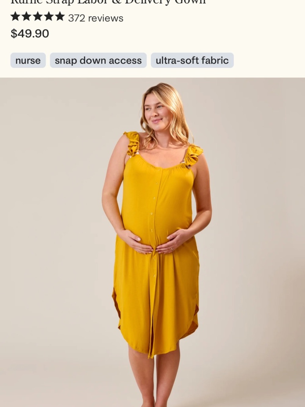 Kindred Bravely Mustard Nursing/Maternity Dress